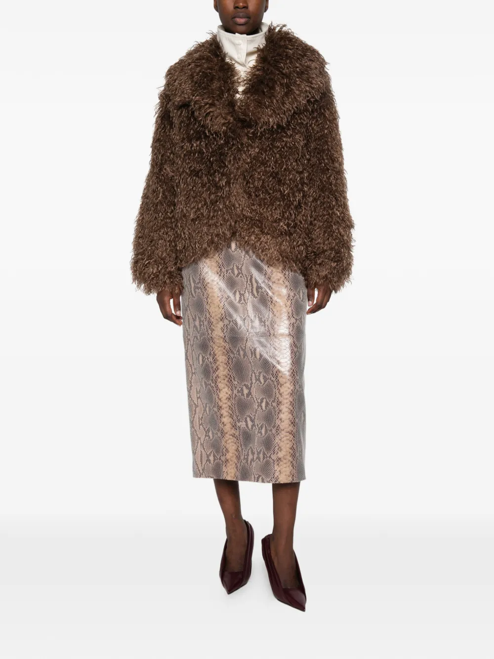ZOE PARIS long-sleeve faux-fur jacket