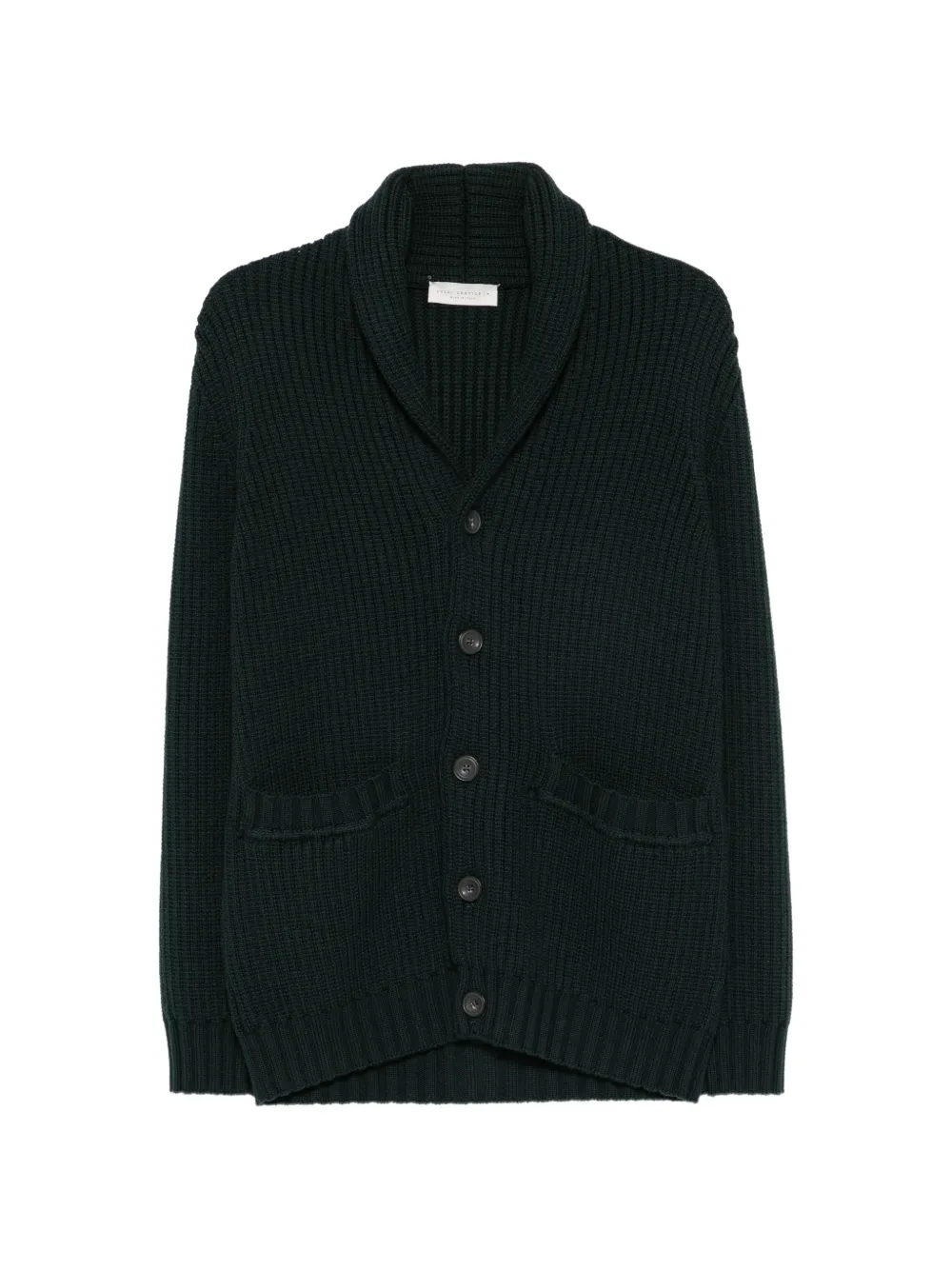 LUIGI GENTILE ribbed-knit shawl-collar cardigan