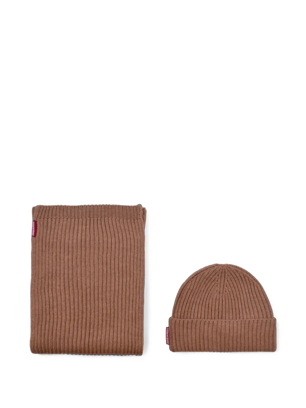 DSQUARED2 English-rib-knit beanie hat and scarf set