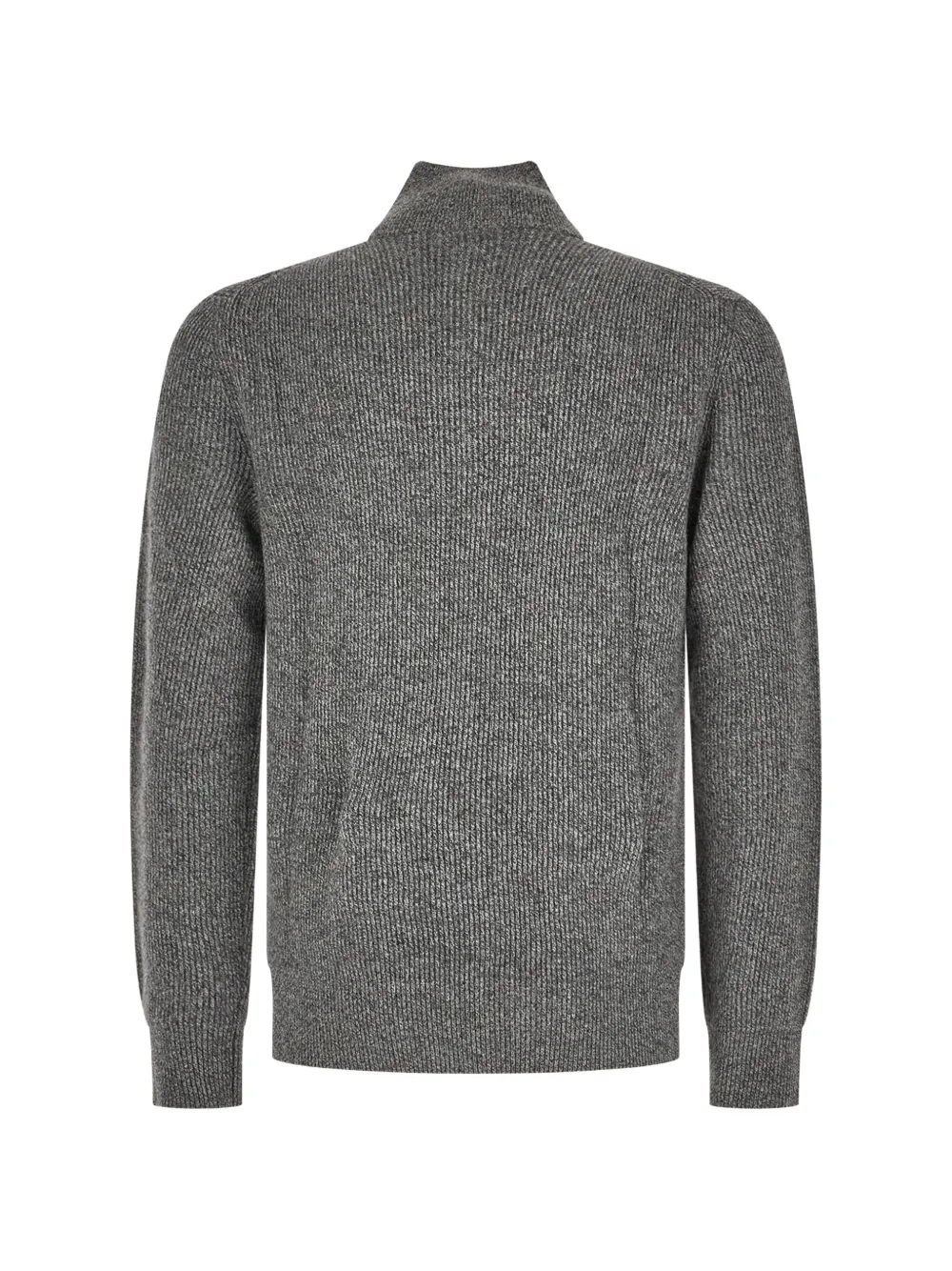 Piacenza Cashmere ribbed-knit quarter-zip sweater Grijs