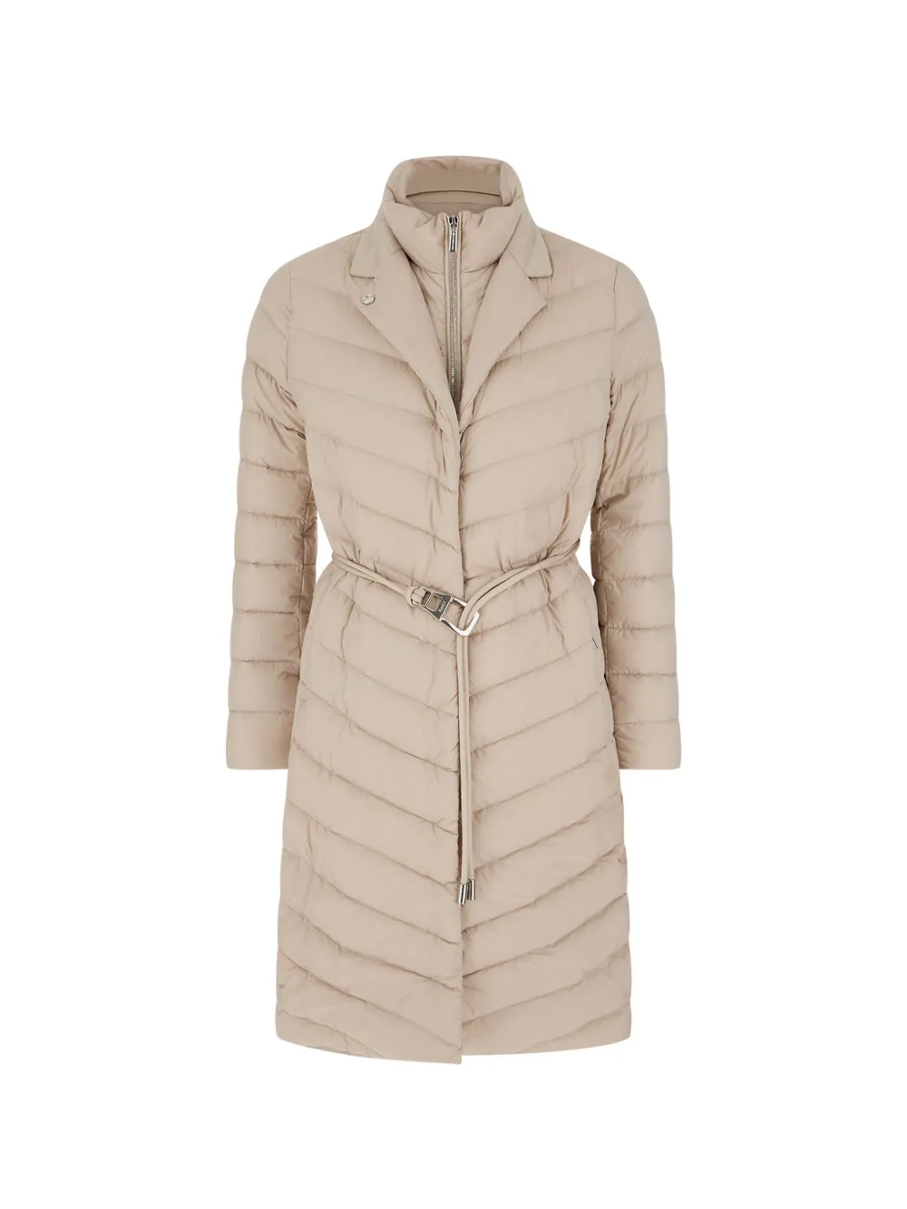 Moorer belted quilted coat Beige