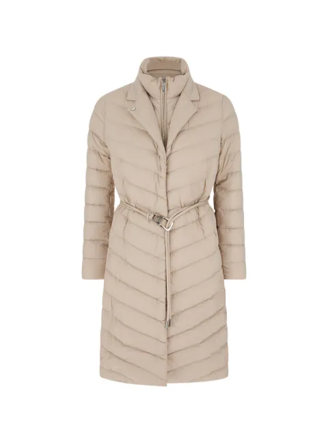 Moorer belted quilted coat