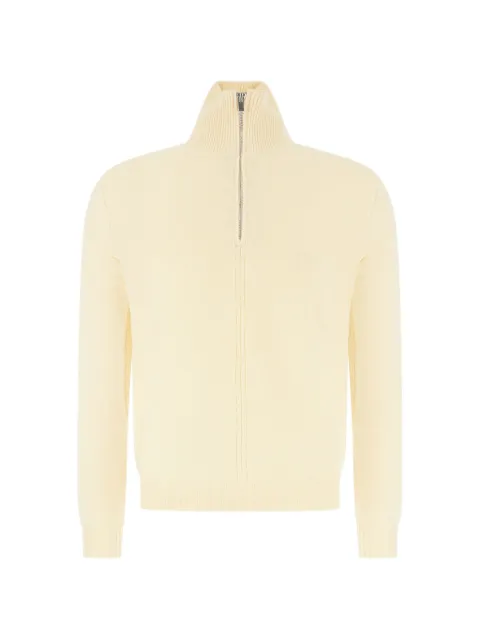ALPHA STUDIO quarter-zip ribbed-trim sweater