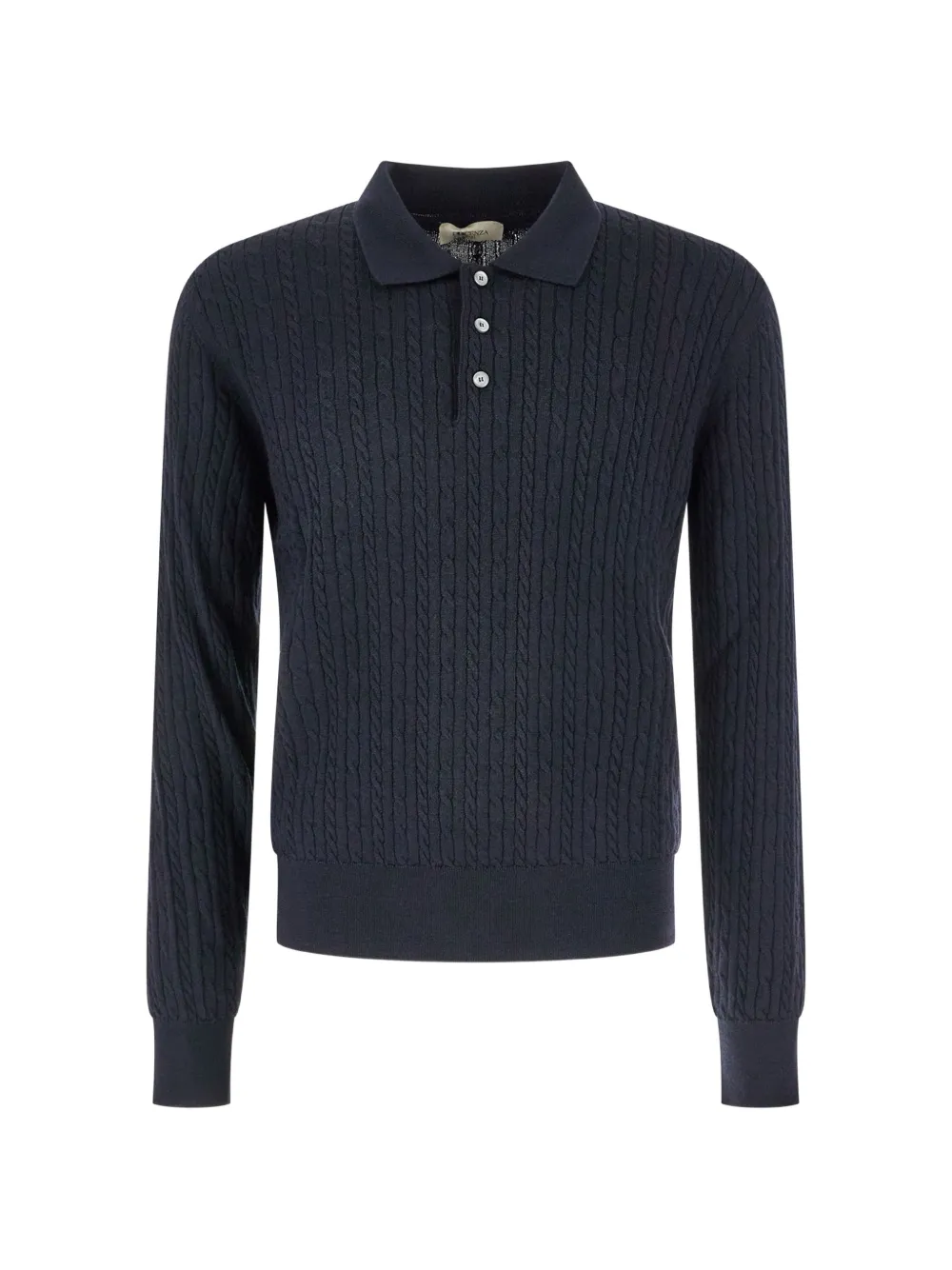 Piacenza Cashmere cable-knit polo sweater - Blau