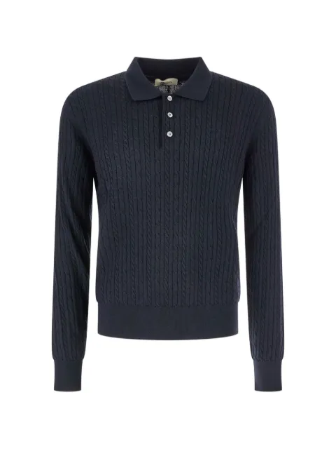 Piacenza Cashmere cable-knit polo sweater