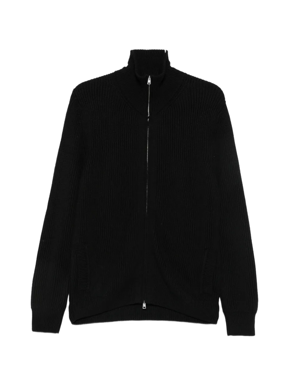 LUIGI GENTILE ribbed-knit zip-up cardigan