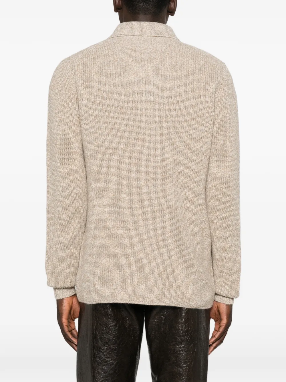 Filippo De Laurentiis ribbed-knit button-down sweater Beige