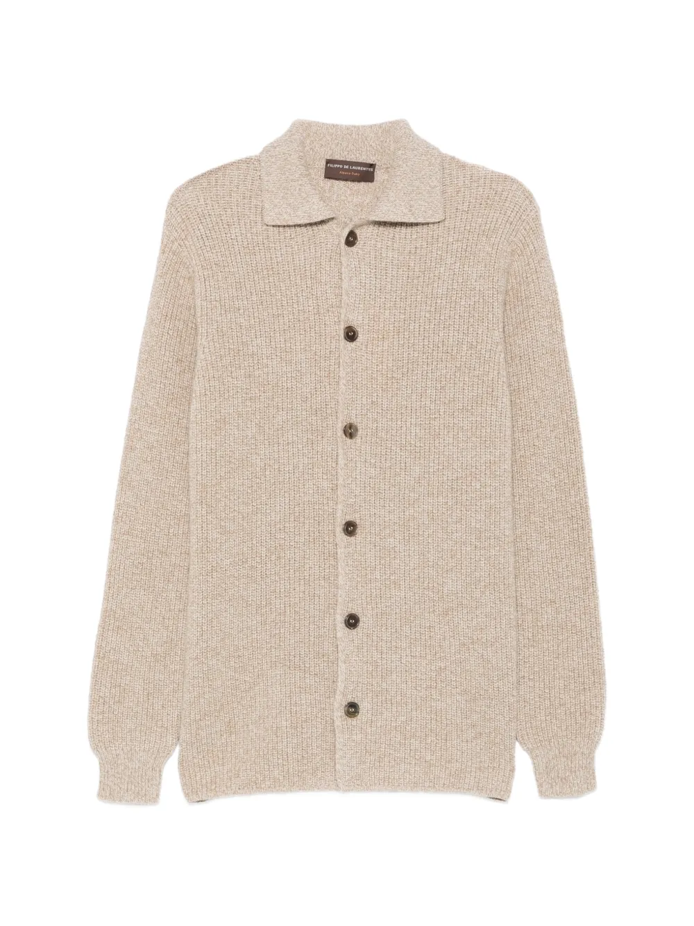 Filippo De Laurentiis ribbed-knit button-down sweater - Toni neutri