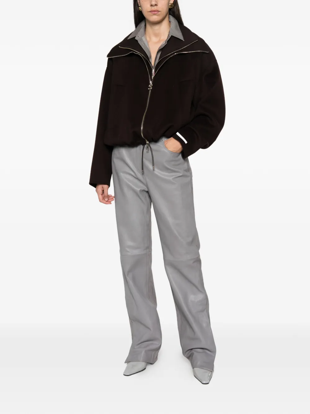 Sportmax SPXEmiro jack met trekkoord en ritssluiting Bruin