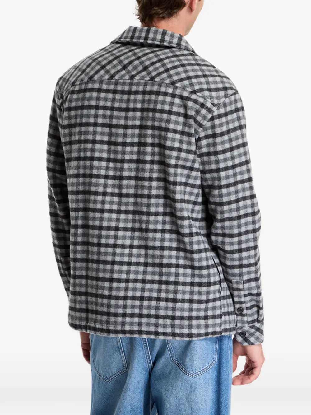 Samsoe & Samsoe Check-pattern Button-up Shirt In Gray