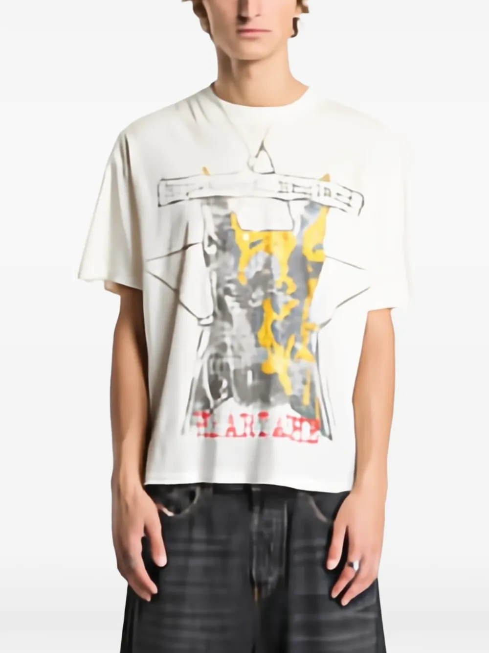 Represent Riot T-shirt met grafische print Beige