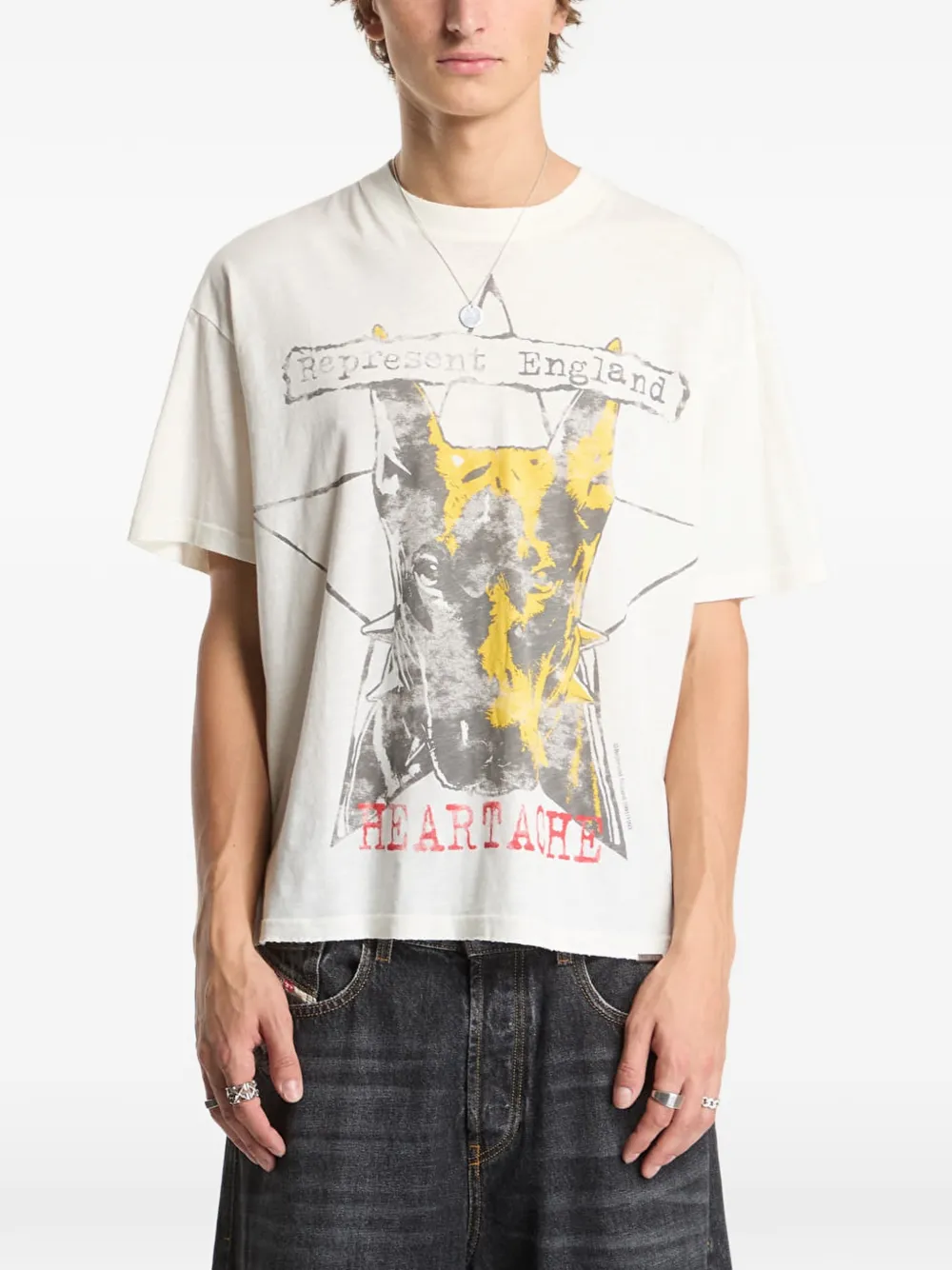 Represent Riot Graphic-print T-shirt In White