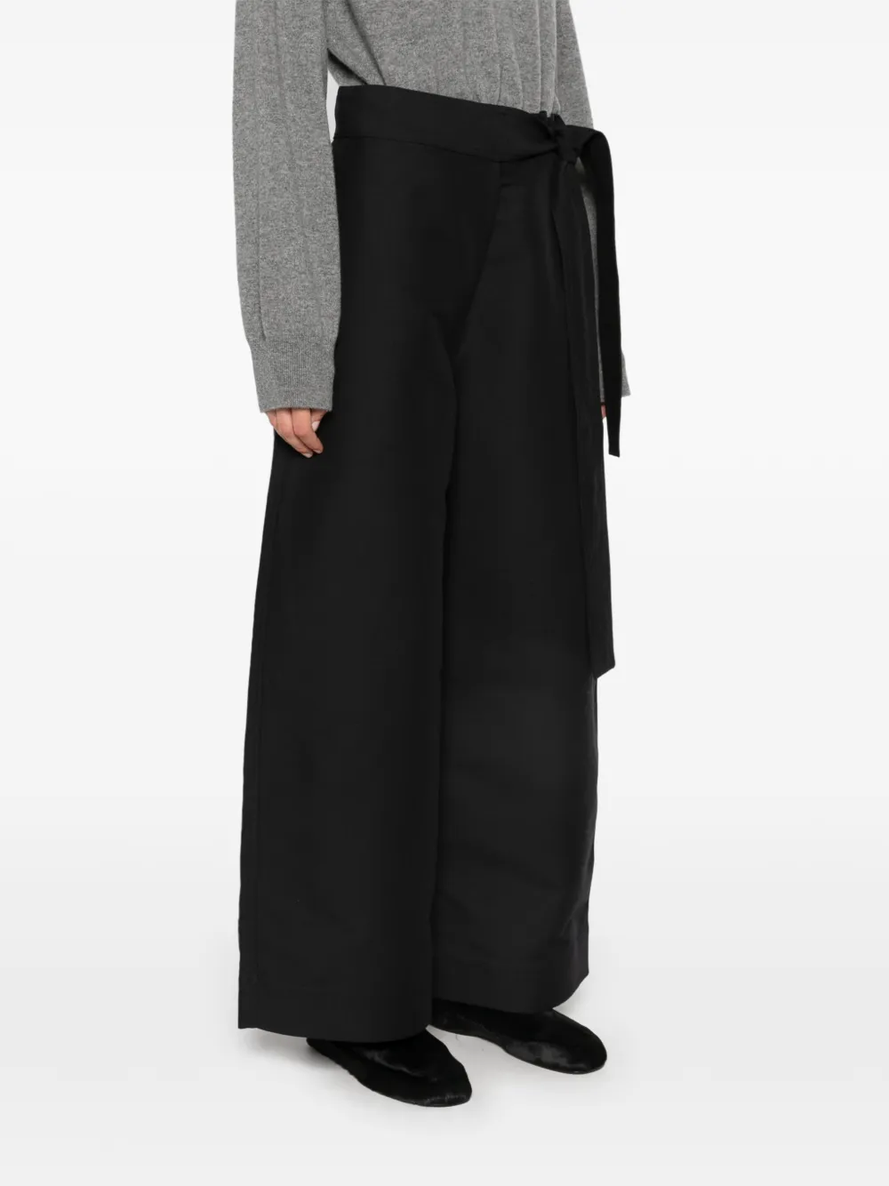 Sofie D'hoore belted wide-leg trousers Zwart