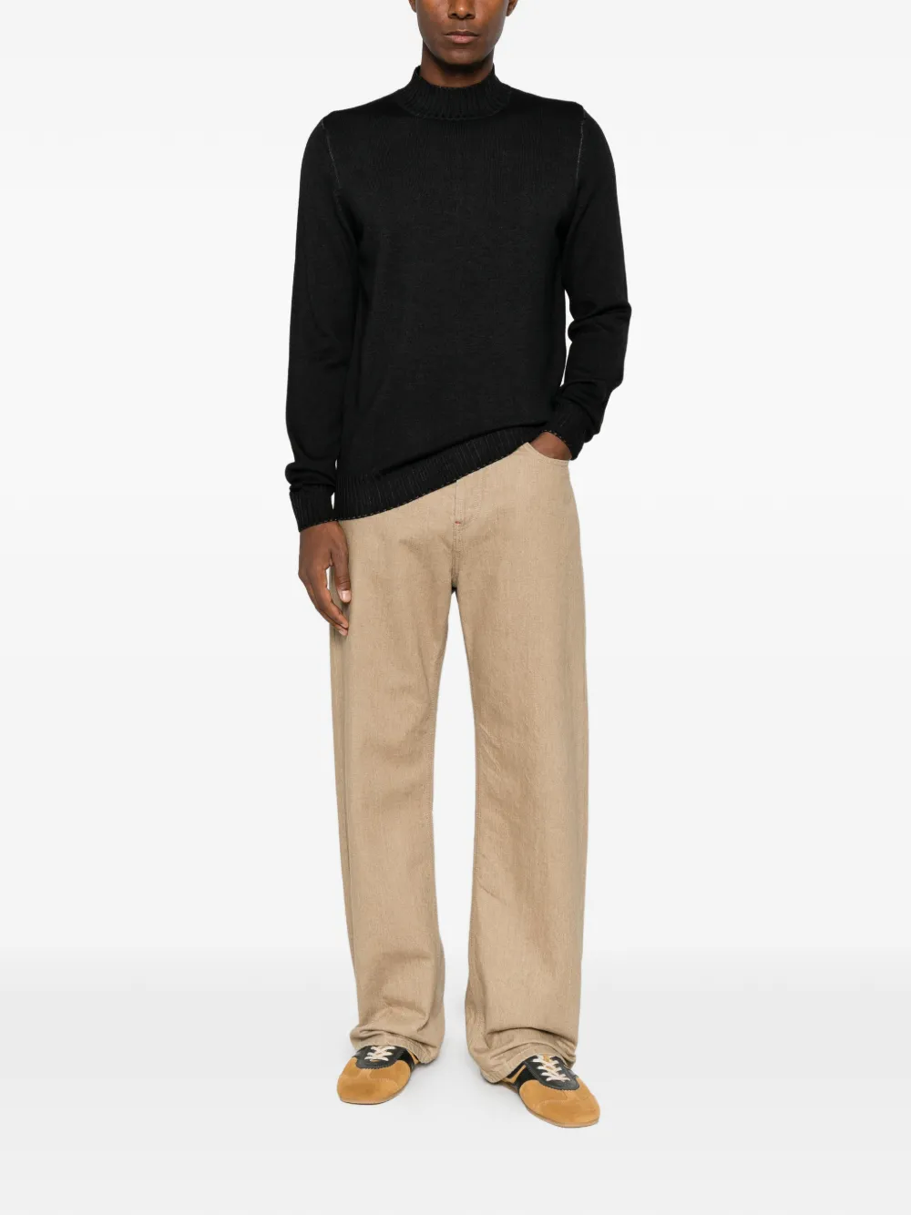 Filippo De Laurentiis ribbed-trim high-neck sweater - Noir Filippo De Laurentiis ribbed-trim high-neck sweater - Noir