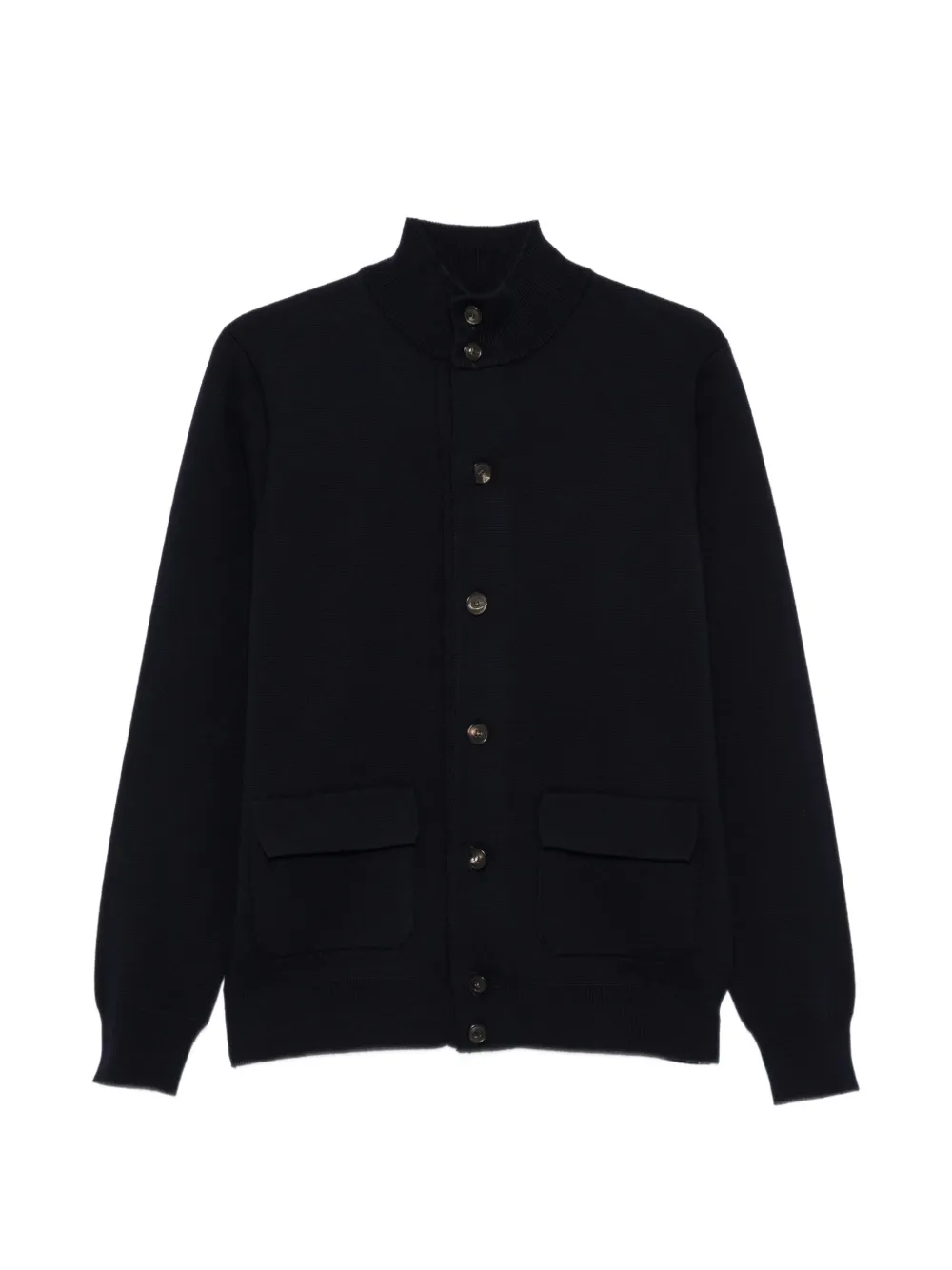 Filippo De Laurentiis button-up high-neck sweater - Blue