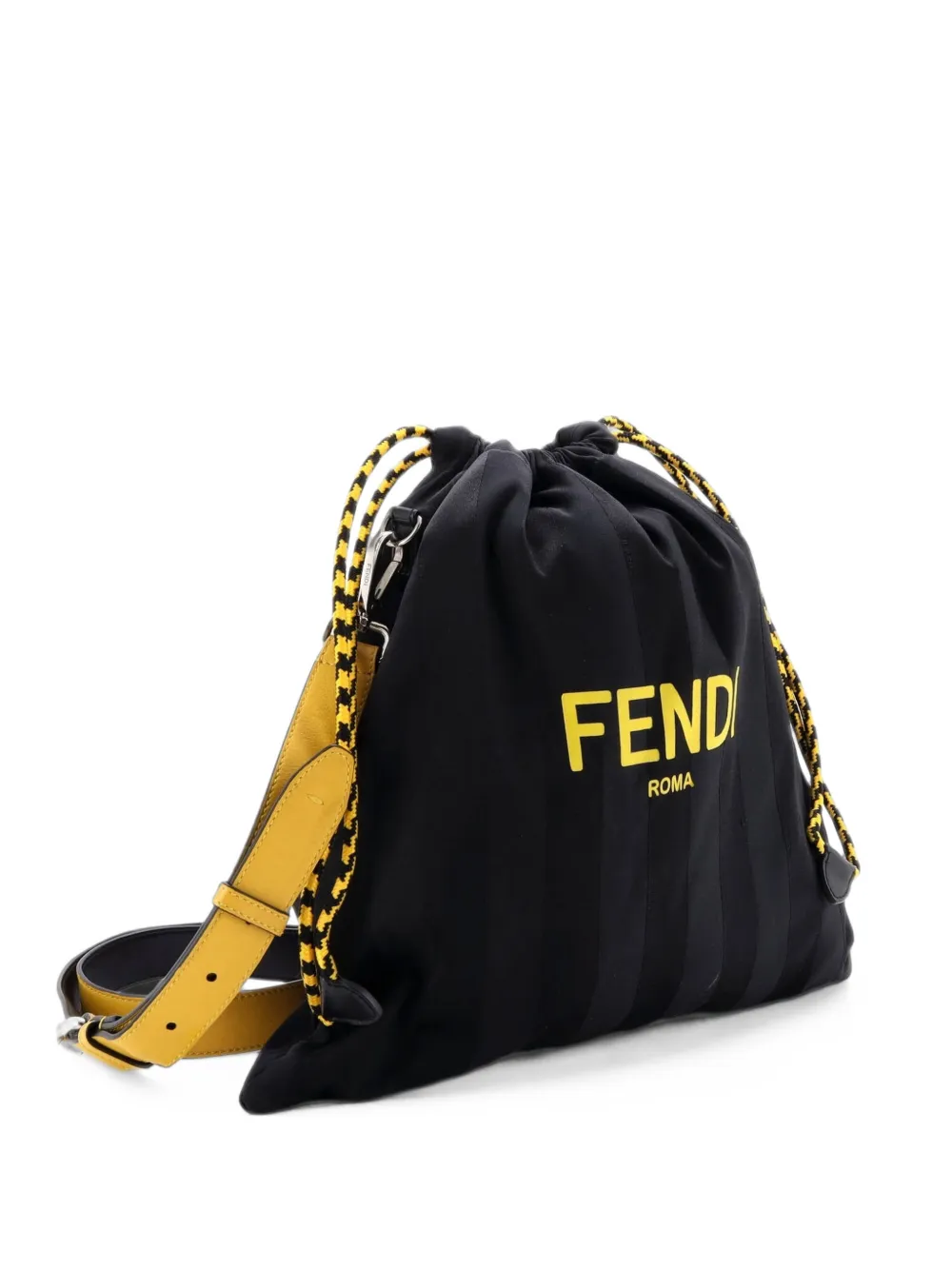 Fendi Pre-Owned Pack Pouch Pequin Nylon Medium crossbody bag - Nero