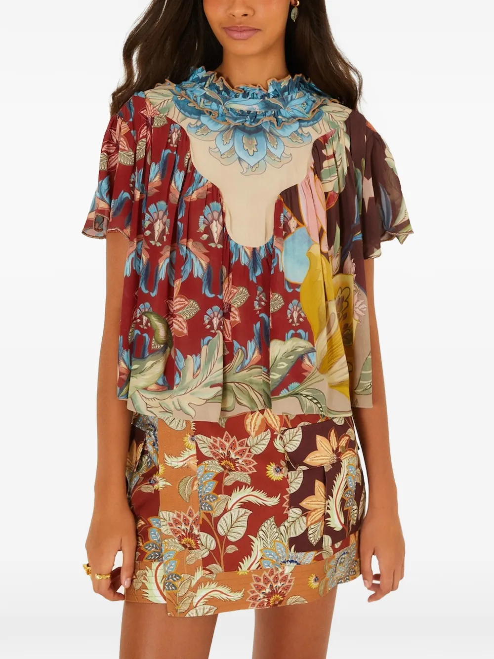 FARM Rio Shirt met bloemenprint Rood