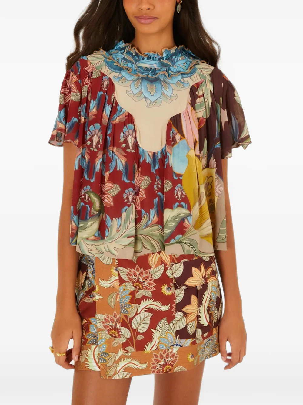 FARM Rio Shirt met bloemenprint Rood