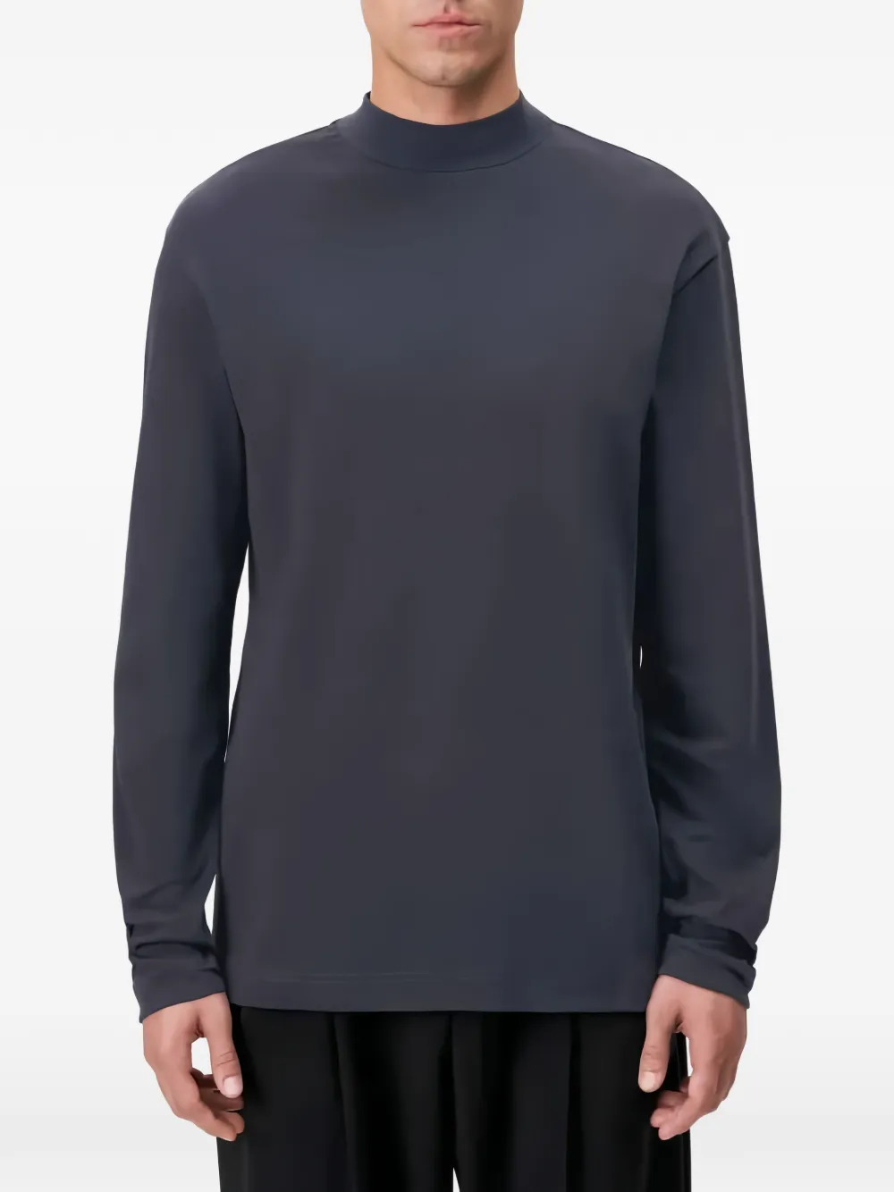 Drykorn Moritzo T-shirt met hoge hals en lange mouwen Grijs