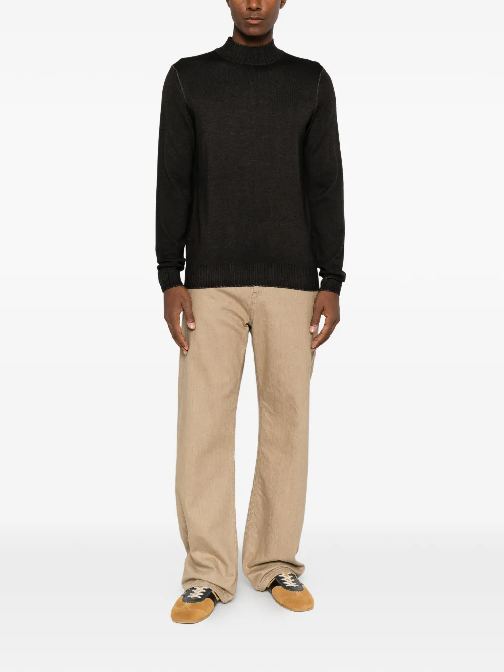 Filippo De Laurentiis mock-neck ribbed-trim sweater - Noir Filippo De Laurentiis mock-neck ribbed-trim sweater - Noir