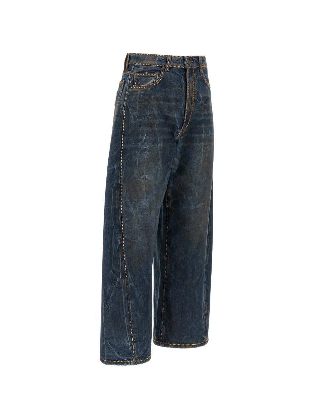 Giuseppe Di Morabito Jeans verfraaid met stras en barrelpijpen Blauw