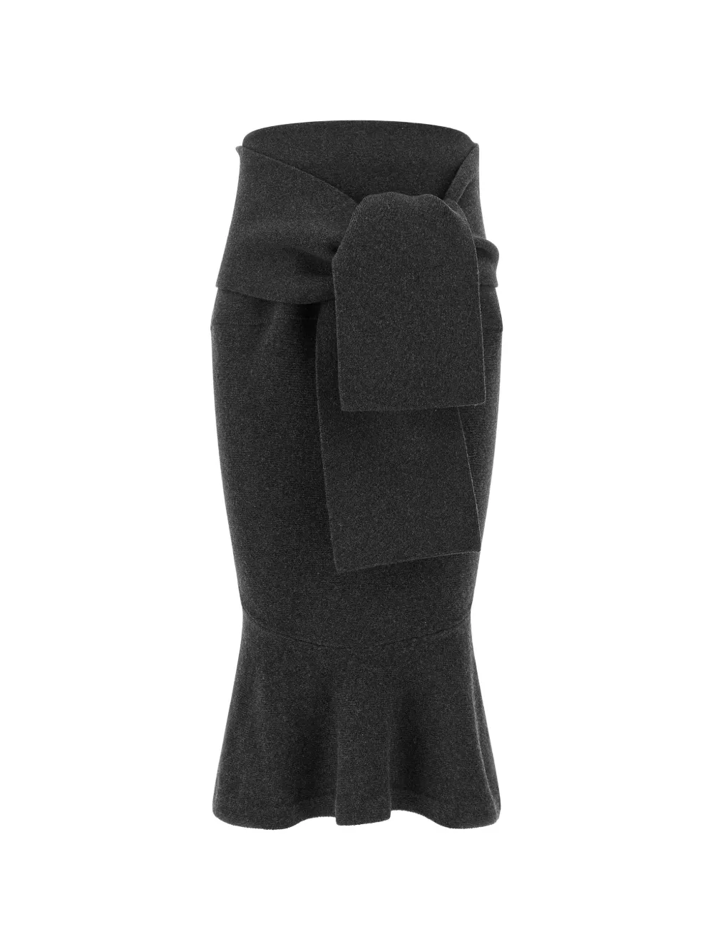 Jacquemus La Jupe Fiocco midi-rok met geknoopt detail Grijs
