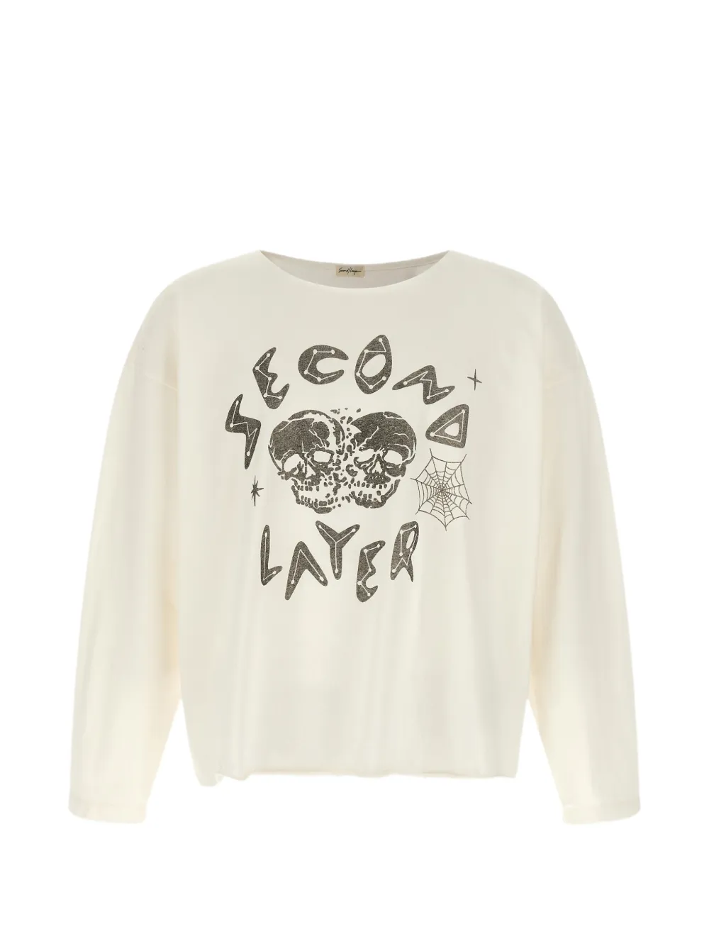 Second/Layer graphic-print long-sleeve T-shirt - Nude