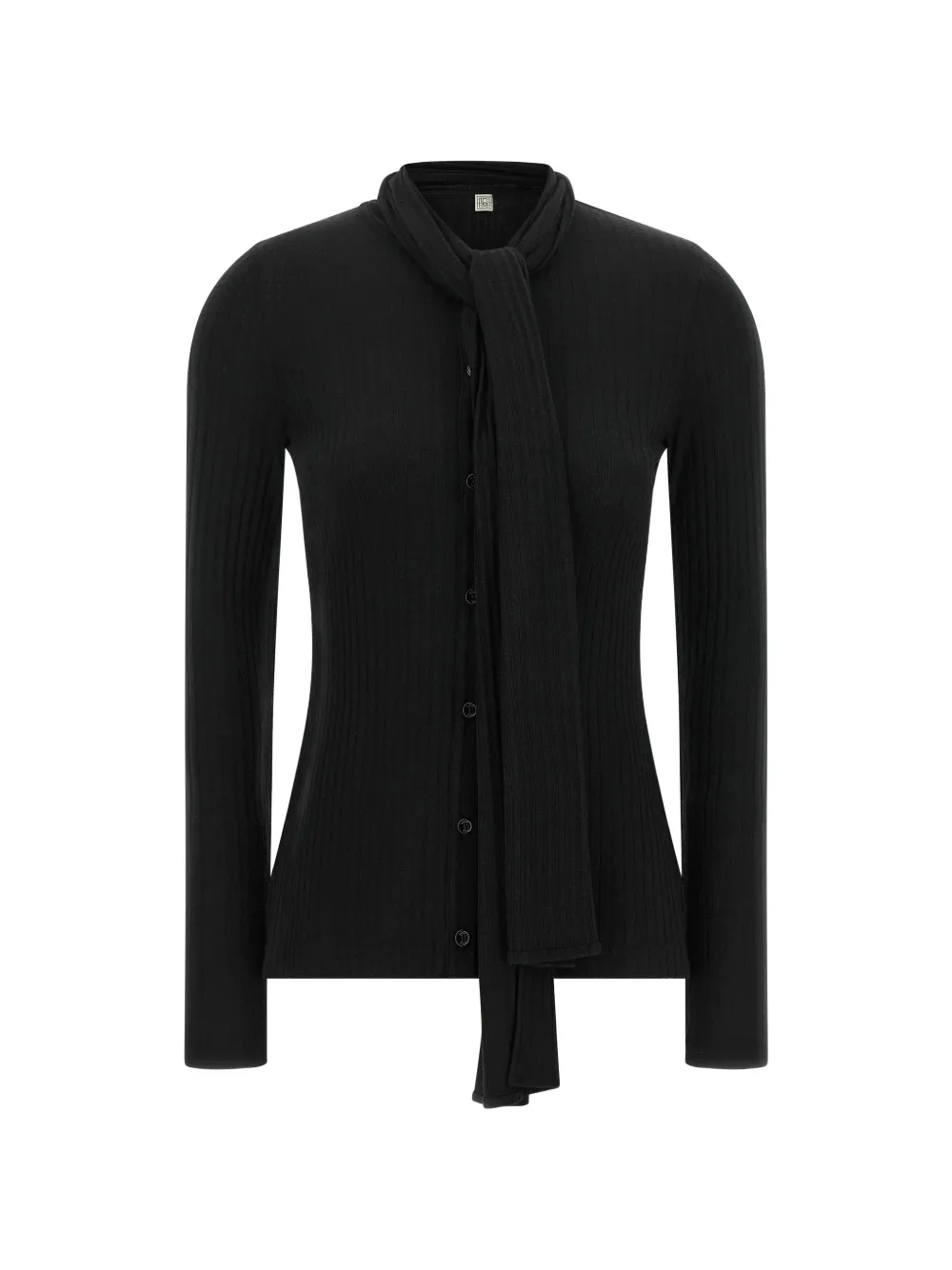 TOTEME ribbed pussy-bow cardigan