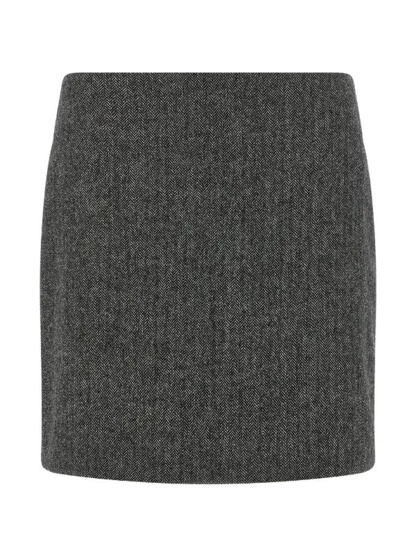 BLAZÉ Milano Coci Herringbone-pattern Mini Skirt in Grey