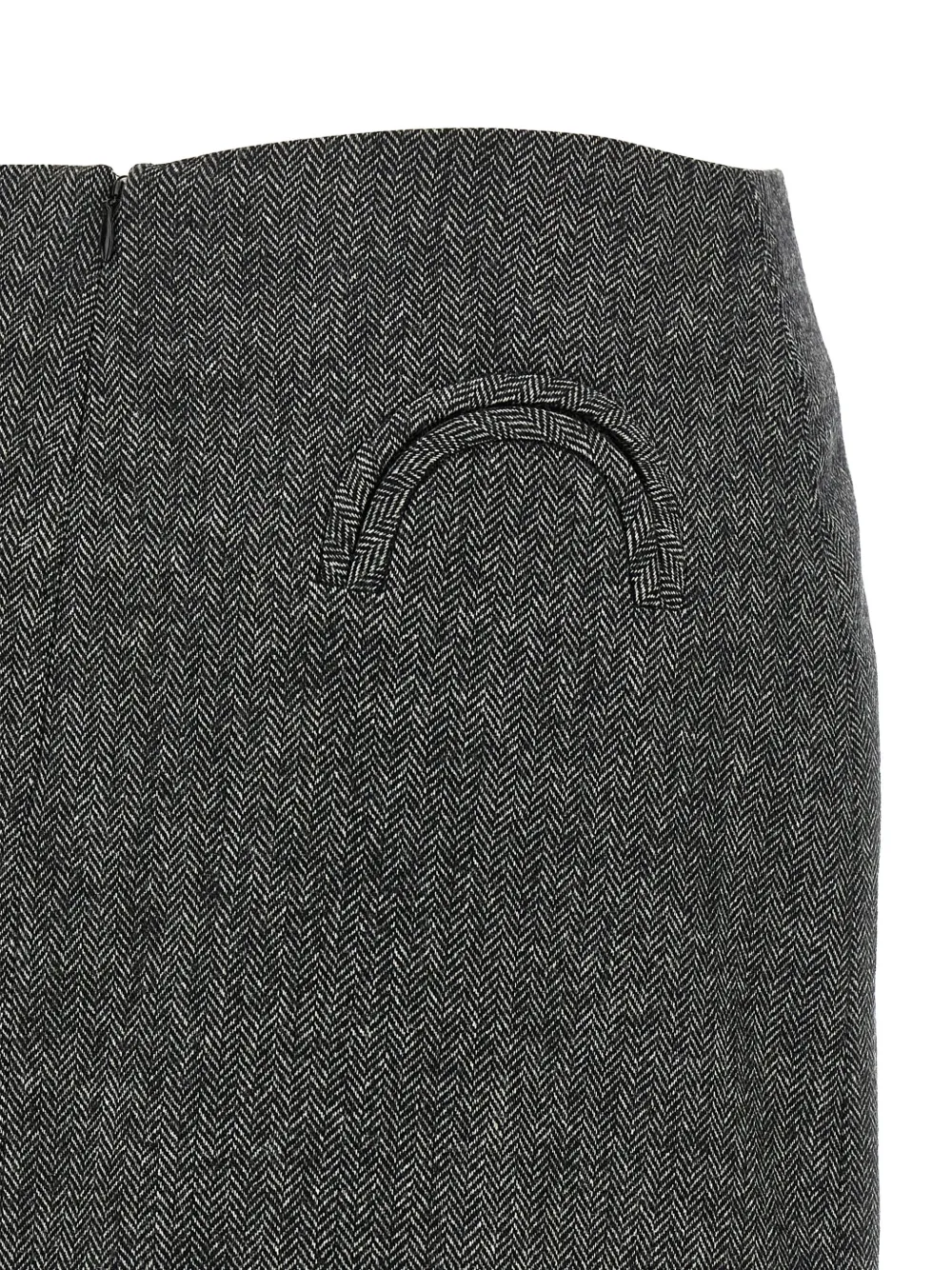 Blazé Milano Coci Herringbone-pattern Mini Skirt in Grey, view 4