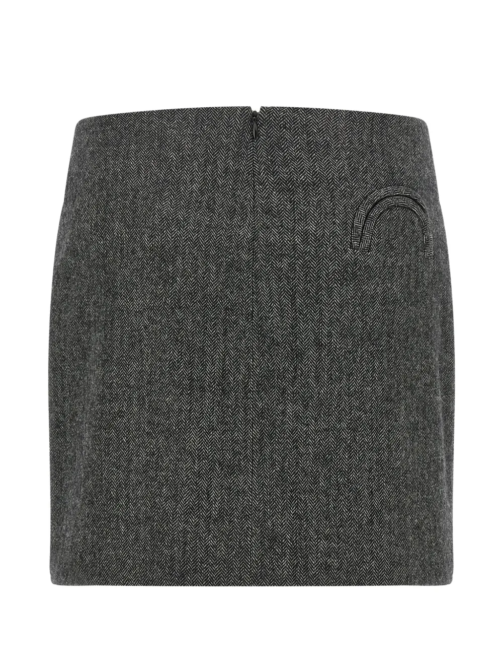 Blazé Milano Coci Herringbone-pattern Mini Skirt in Grey, view 2