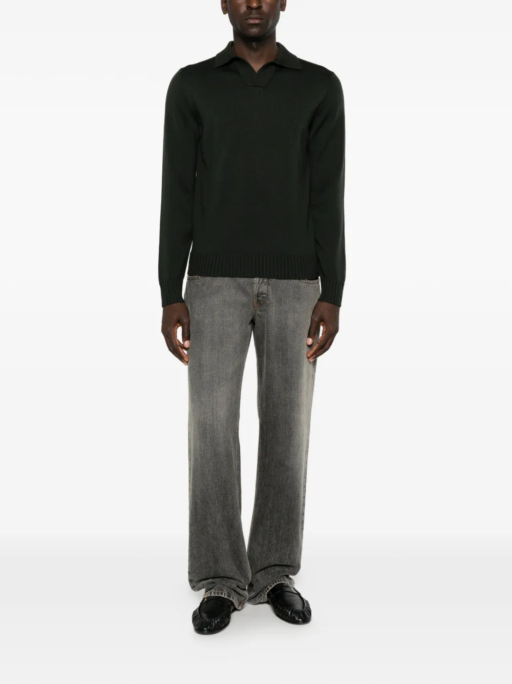 Filippo De Laurentiis polo-collar sweater - Vert Filippo De Laurentiis polo-collar sweater - Vert