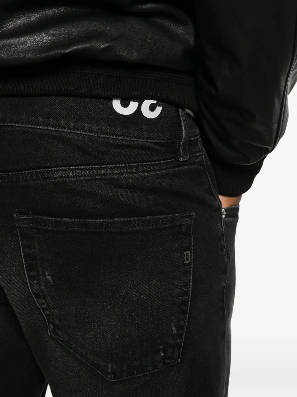 DONDUP Jeans met logopatch Zwart