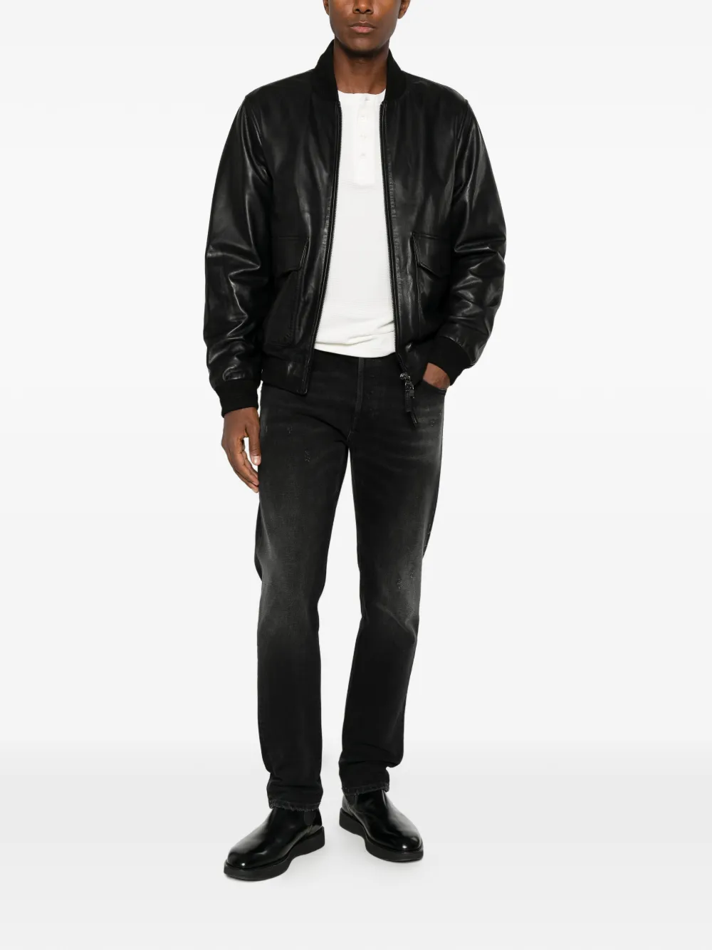 DONDUP Jeans met logopatch Zwart