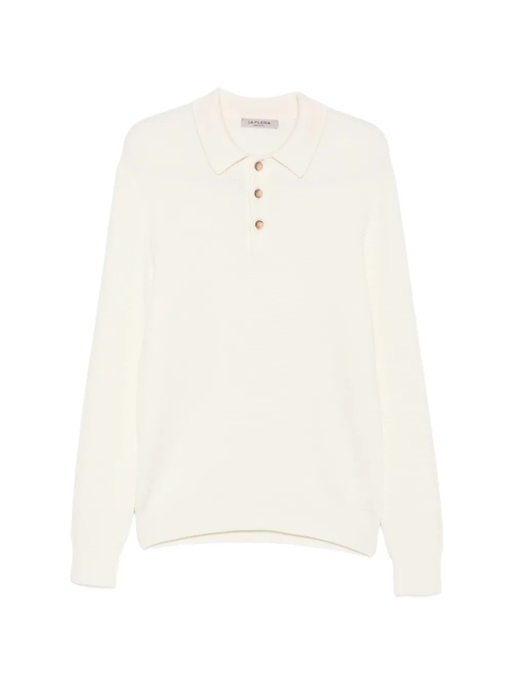 Fileria waffle-knit polo shirt - Bianco