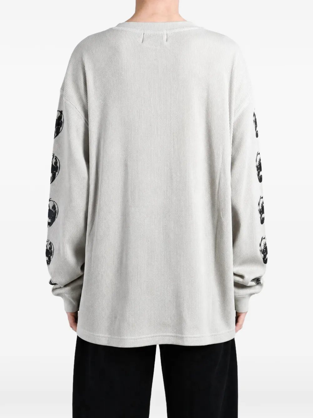 THUG CLUB Endless graphic-print waffle-knit T-shirt Beige