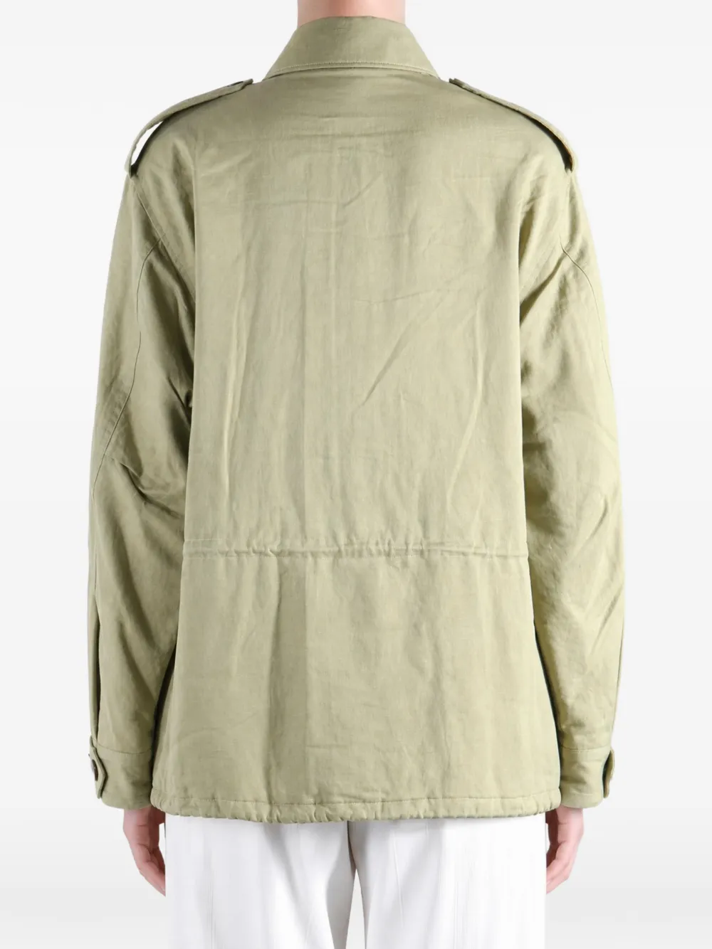 Auralee epaulette multi-pocket military jacket Groen