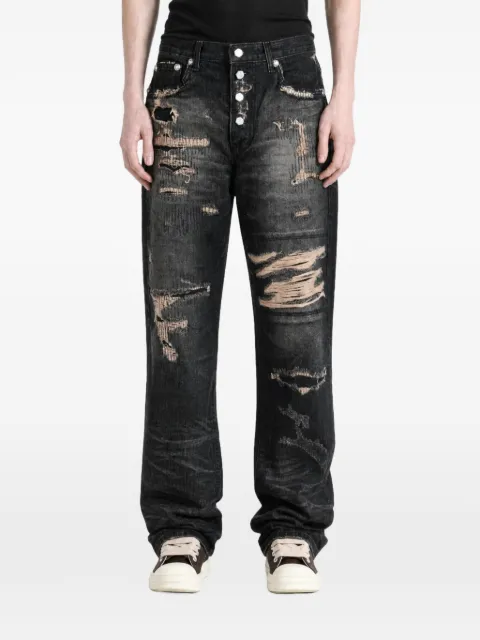 THUG CLUB distressed-effect straight-leg jeans