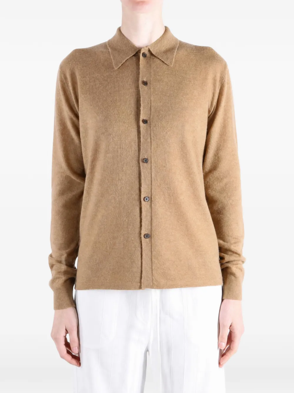 Auralee Button-up vest Bruin