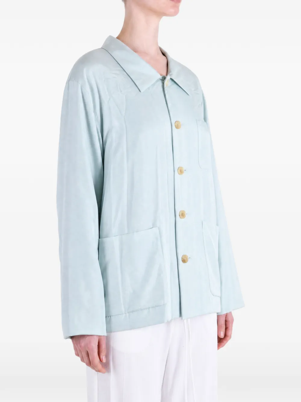 Auralee padded silk jacket Blauw