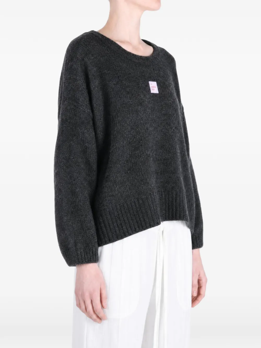 American Vintage East logo-patch sweater Grijs