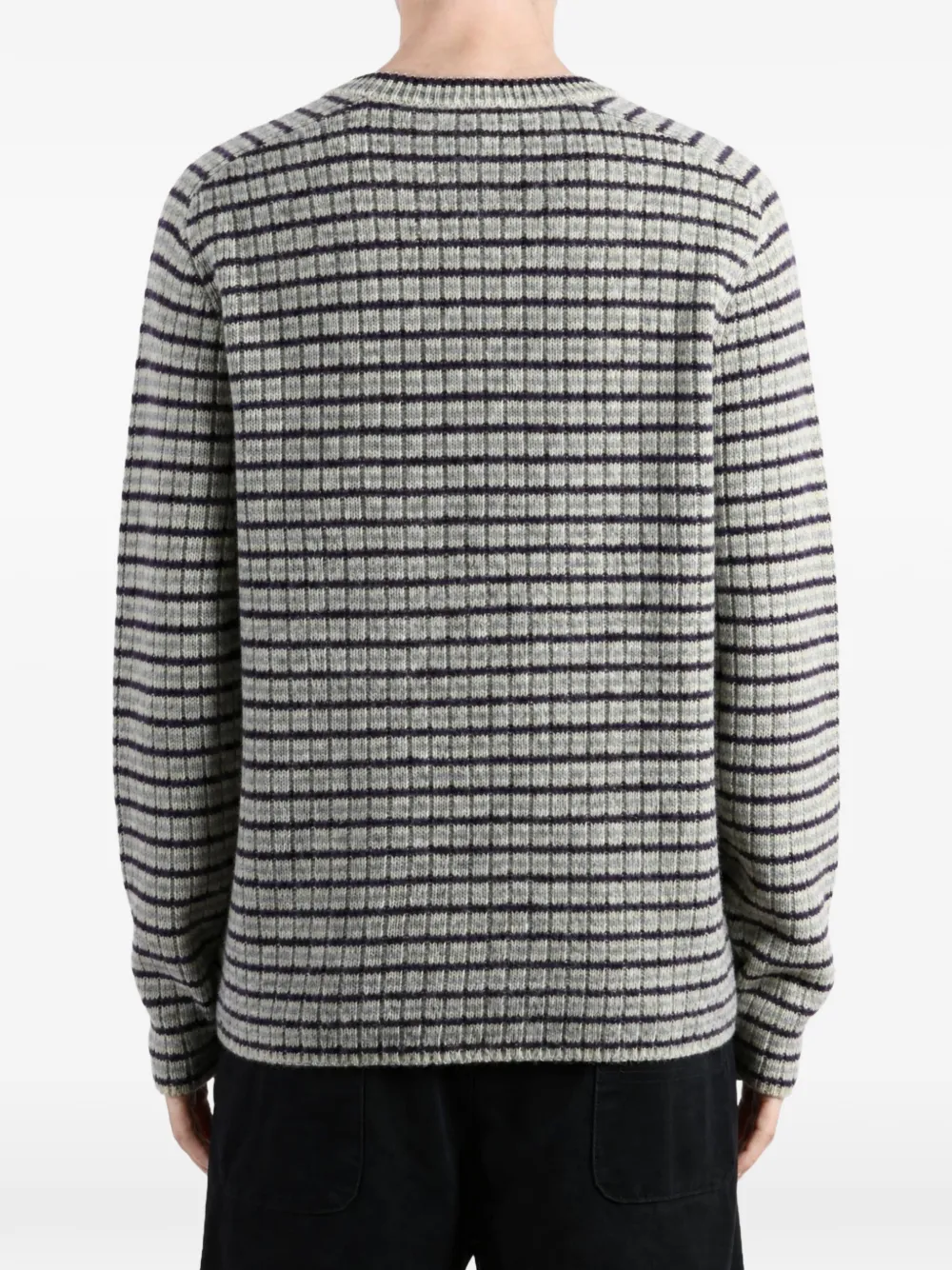 Auralee striped ribbed-knit sweater Grijs