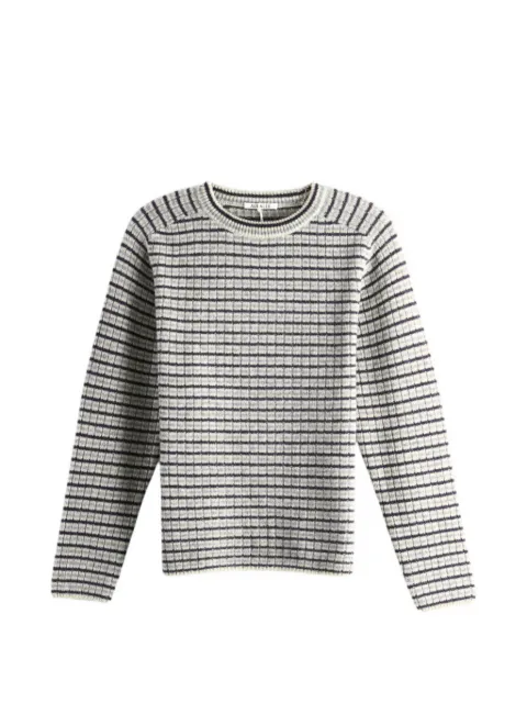 Auralee striped ribbed-knit sweater
