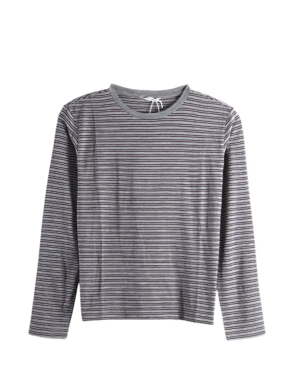Auralee Striped Wool T-shirt In Gray