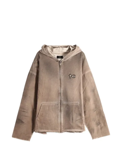 THUG CLUB hoodie con paneles y cierre