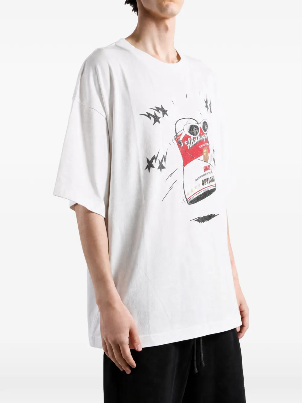 SAINT MXXXXXX x BAPE T-shirt met grafische print Wit