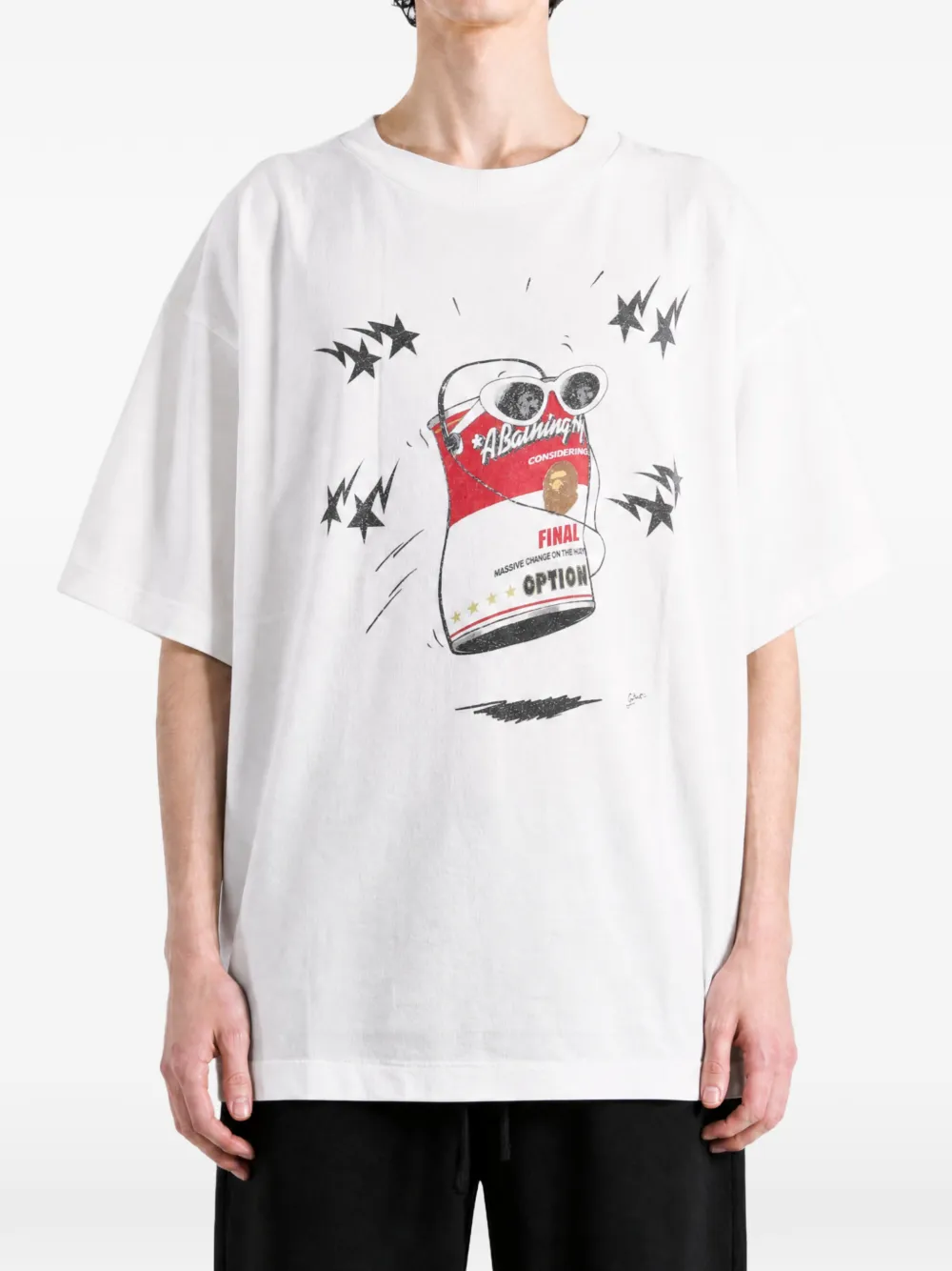 SAINT MXXXXXX x BAPE T-shirt met grafische print Wit