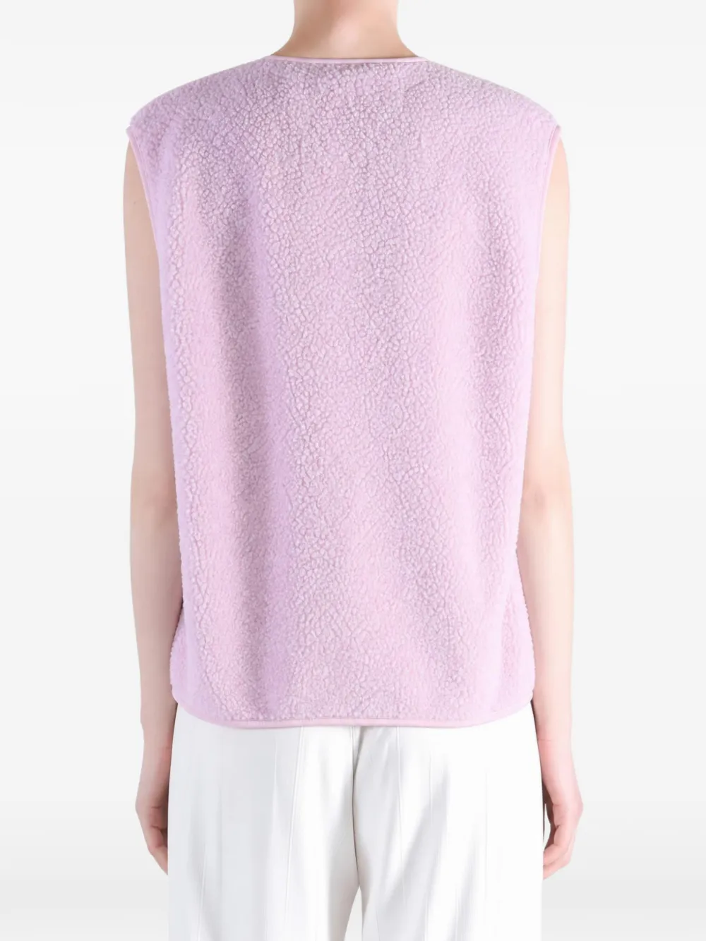 American Vintage Hoktown fleece-texture V-neck gilet Roze