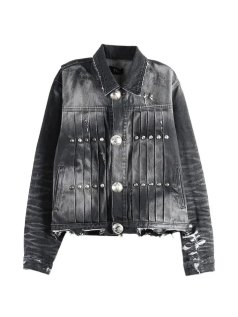 THUG CLUB Extendo studded pleated denim jacket