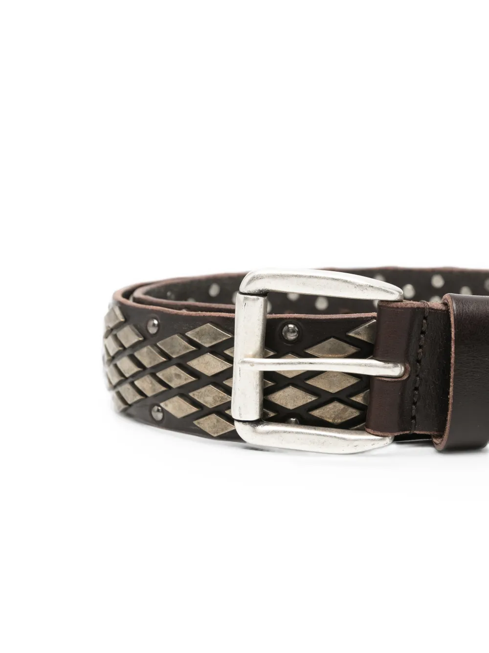 OUR LEGACY abstract snake leather belt Bruin